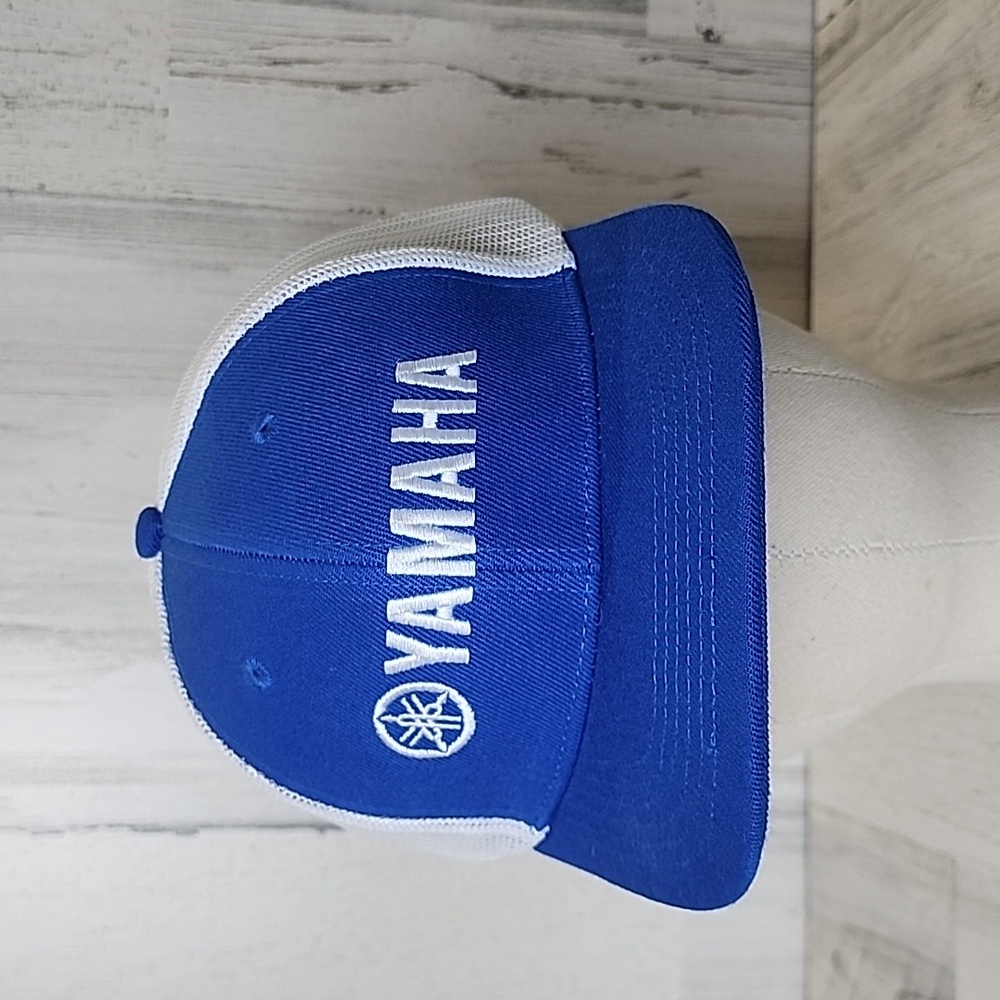 Yamaha royal blue white mesh snapback baseball hat cap NEW no tag